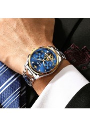 New luxury men automatic mechanical wristwatch tungsten steel watch top brand sapphire glass men watches reloj hombre