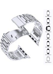 Metal Stainless Steel Strap Compatible for Apple Watch 44mm 42mm 40mm 38mm Men/Women Replacement Strap for iwatch 7 6 5 4 3 SE