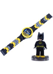 Animation Batman Children Building Block Assembly Watch Doll Kids Detachable Building Blocks Toy Clock Children Birthday Gifts