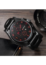 CURREN Top Brand Luxury Men's Watches Men's Watches Date Sports Military Watch Leather Strap Quartz Business Men Watch Gift 8225