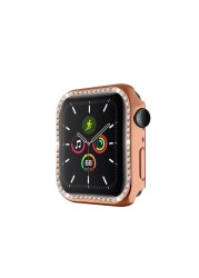 Bling Cover Case For Apple Watch Series 7 45mm 41mm Cover Sparkling Crystal Diamond Plated Bezel Case For Women/Girls Rose Gold