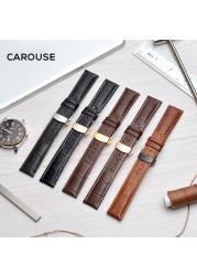 guzzle watchband 18mm 19mm 20mm 21mm 22mm 24mm calf leather strap butterfly buckle strap bracelet accessories wristbands