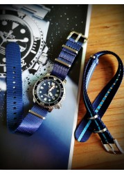 NATO watch strap blue nylon one piece replacement seat belt movement watch straps for man or woman 18mm 20mm 22mm 24mm