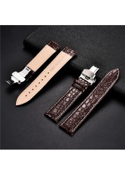 Top luxury crocodile pattern watchband leather straps 18mm 20mm 22mm 24mm with stainless steel automatic clasp wristwatch band