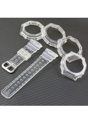 16mm Resin Watch Accessory Strap Case Suitable for Casio G-SHOCK GA2100 2110 Men Women Sports Waterproof Transparent Strap