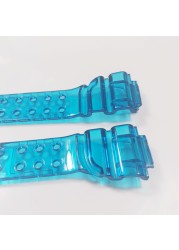 DW8200 Watchband Ice Bezel Transparent Watchband and Cover Customize Colorful Silicone Bracelet Replacement for DW8200 with Tools