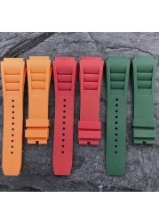 25mm Silicone Watches Rubber Band For Richard Black White Yellow Mil Strap Spring Bar Stainless Steel Buckle Watch Accessories