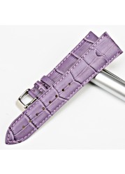 MAIKES High Quality Genuine Leather Watch Band Beautiful Purple Watch Accessories Strap 12mm 14mm 16mm 17mm 18mm 19mm 20mm 22mm