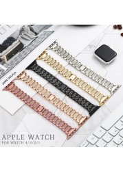 Luxury Diamond Strap for Apple Watch Band Gold 38mm 40mm 41 42 44 45mm Womens Stainless Steel Bracelet for iWatch Series 7/6/543