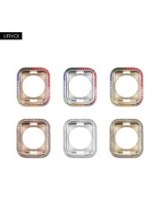 URVOI Full Glitter Rhinestone Case for Apple Watch series 6 5 4 SE Sturdy Metal Frame with Crystal Cover for iWatch Protection