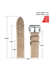 Hemsut Canvas Watch Bands Quick Release Premium Denim Khaki Two Pieces Watch Straps Matt Steel Buckle 20mm 22mm 24mm