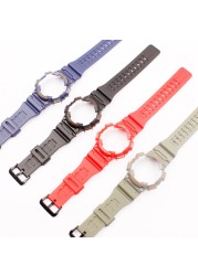 Watch Accessories for Casio Resin Strap AQ-S810W AQS810WC Pin Buckle Men's and Women's Sports Silicone Strap Case 18mm