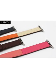 URVOI Double Round Band for Apple Watch Series 7 6 SE 5 4 3 Strap for iwatch Strap High Quality Soft Genuine Leather Loop Wraps