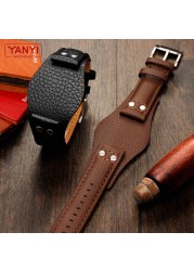 Genuine leather men's watch band, 22mm strap with engraving mat CH2891 CH3051 CH2564 CH2565