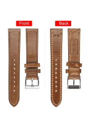 High Quality Horween Chromexcel Leather Straps Natural Brown Line Soft Wrap Handmade Watch Bands 18mm 20mm 22mm