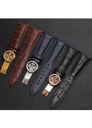 Leather watch band for Patek Philippe 5711 5712G Nautilus for watches men and women special prong wristband 25mm