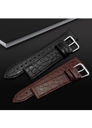 MAIKES Watch Accessories Genuine Leather Watch Strap Crocodile Pattern Wrist Band Soft Watches 12mm-20mm Black Bracelets