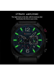 CURREN New 8398 Men's Watch Fashion Waterproof Male Multifunction Chronograph Leather Watch Six Needle Calendar Quartz Watches