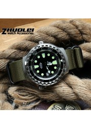 For NATO Zulu strap wholesale 18 color heavy duty nylon watchband 18mm 20mm 22mm 24mm rainbow stripe canvas replacement bracelet