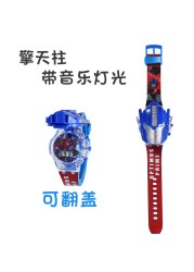 Animation Paw Patrol Children's Watch Boy Chase Children's Flash Luminous Music Clock Face Boy Child Toy Clock Birthday Gift Clock