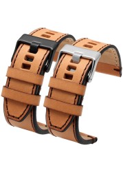 Genuine Leather Watchband for Diesel Watch Strap DZ4476/4482 DZ7408 7406 4318 Strap 22 24 26 28mm Big Size Men Wrist Watch Band