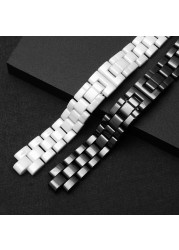 YOPO High Quality Pearl Ceramic Watches 16mm 19mm Black White Wristband for J12 Female and Male Fashion Watch Chain Gift Tool