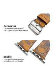 Kebitt High Quality Swift or Barenia Leather Single Round Smart Watch Strap for Apple Watch 7 6 Se 5 4 3 Strap 40mm 44mm 41mm 45mm