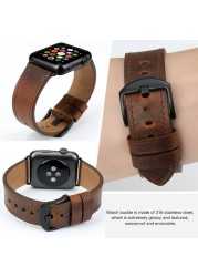 MAIKES Watch Accessories Leather Apple Watch Band 45mm 44mm 41mm 38mm for iWatch Bands Series 7 6 5 4 Watch Strap