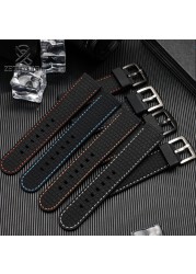 Men's and Women's Silicone Watch Straps, Water Resistant, Flat, Handmade, Rubber, Pin Buckle, Fashion, Comfortable, 18, 20, 22, 24mm