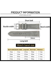 Suede Suede Watch Strap 18mm 20mm 22mm 24mm Handmade Leather Watchband Replacement Tan Gray Beige Color for Men Women Watches