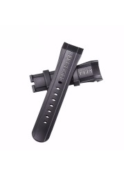 Reef Tiger Rubber Watch Strap, 29 cm, Black, with Tang Buckle for Aurora Clasps and Adapter