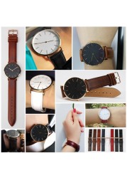 MAIKES Quality Genuine Leather Watch Band 13mm 14mm 16mm 17mm 18mm 19mm 20mm Watchbands for DW Daniel Wellington Watch Strap