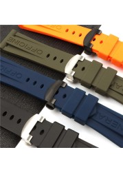 Panerai - Silicone Rubber Watch Replacement Strap, 26mm, Black, Blue, Orange & Green, Folding Buckle, Water Resistant Accessory