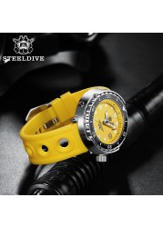 STEELDIVE Automatic Watch Strap 20mm Mechanical Watch Bands 22mm Steel Diving Watch Rubber Strap 20/22mm Fashion Watches Bracelets