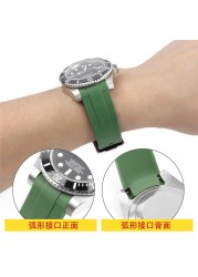 20mm Soft FKM Fluorine Rubber Strap Watch For Men And Women Watchband Universal Waterproof Silicone Watch Strap UTHAIG28