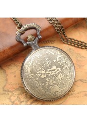 2022 New Style Bronze Fashionable Classic Men's Quartz Pocket Watch Castle Style Unique Watches Gift for Boyfriend Husband