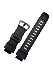 Rubber Wrist Strap For Casio PROTREK PRG-260/270/550/250 PRW-3500/2500/5100 Replacement Black Bracelet 18mm Silicone Watches