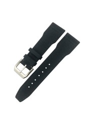 20mm 21mm 22mm Nylon Fabric Genuine Leather Watch Band Fit For IWC Watches Spitfire Pilot Mark 18 Top Gun Strap Pin Buckle