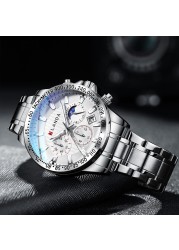 New Style Fashion Chronograph Waterproof Male Wrist Watch Male Business Watch Quartz Wristwatch Relogio Masculino 2022