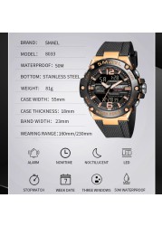 Fashion Men's Watch Sport Watch 50M Waterproof Wristwatches LED Digital Auto Date Stopwatch Alarms 8033 Casual Men's Watches