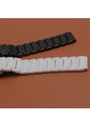 High Quality Watchband Black White Ceramic Watch Accessories 20mm Lug 18mm Special End Straps Bracelets for Huawei Smart Watches