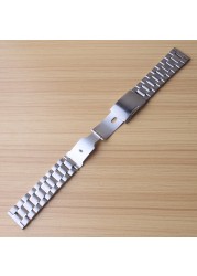 Silver Bracelet Solid Stainless Steel Watch Band Adjustable Metal Strap High Quality Watchband 18mm 20mm 22mm 24mm Mens Womens