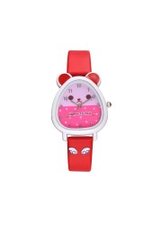 New leisure fashion cartoon dial children's watch different color strap girls beautiful quartz watch