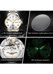 OLEVS Luxury Automatic Watch for Men Mechanical Waterproof Stainless Steel Fashion Top Brand Wristwatches Relogio Masculino