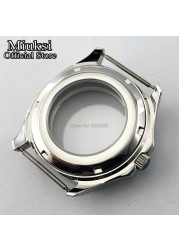 Miuksi 40mm Silver/Black Sapphire Crystal Watch Case Fit NH35 NH36 ETA2824 2836 Miyota8215 821A Mingzhu DG2813 3804 Movements