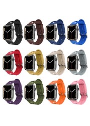 Nylon Strap Fit For Apple Watch iwatch7 High Quality Nylon Watch Strap For Apple Watch 7 6 5 4 3 2 1 Round Hole Waterproof Band