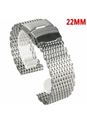 Fashion Band Wristband Loop Stainless Steel Wear Resistant Milanese Solid Mesh Adjustable Business Bracelet Watch Strap