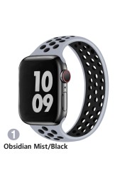 Silicone Elastic Solo Loop Strap For Apple Watch Band 44mm 40mm 38mm 42mm 41mm 45mm Applewatch IWatch 7 6 5 4 3 2 1 SE Bracelet