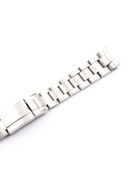 Rolamy 20 21mm Watch Band Silver All Brushed 316L Solid Stainless Steel Watchband Strap Strap Bracelets for Rolex Submariners