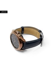 URVOI 22/20mm Band for Galaxy Watch 4 3 Active 41/45mm Genuine Leather Strap for Huawei Watch GT 2 Quick Release Pin Replacement